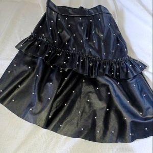 LeatherLike Pearl accented Skirt